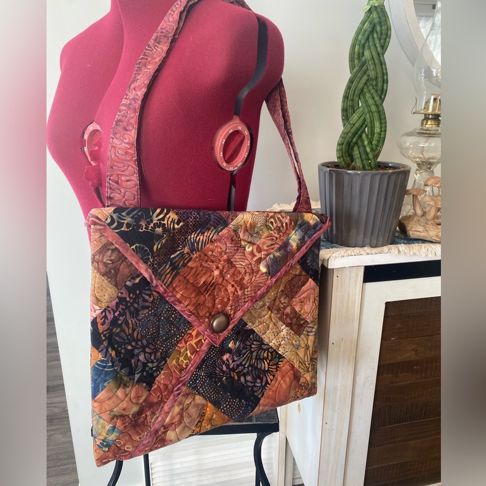 Boho Patchwork Quilted Shoulder Bag - Multicolor Tote